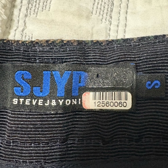 Steve J & Yoni P Korean designed casual pants. Houndstooth print, brown, denim. - Picture 11 of 16